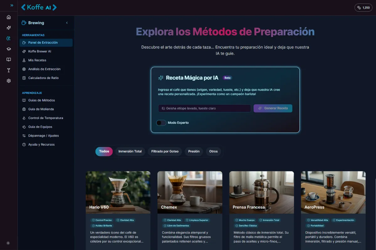 Koffe AI app screenshot