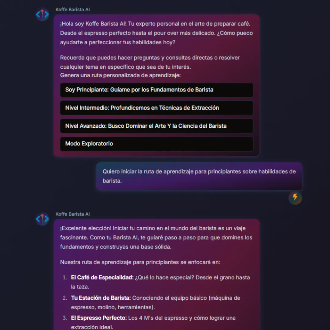 Característica destacando nuestras rutas de Aprendizaje con IA